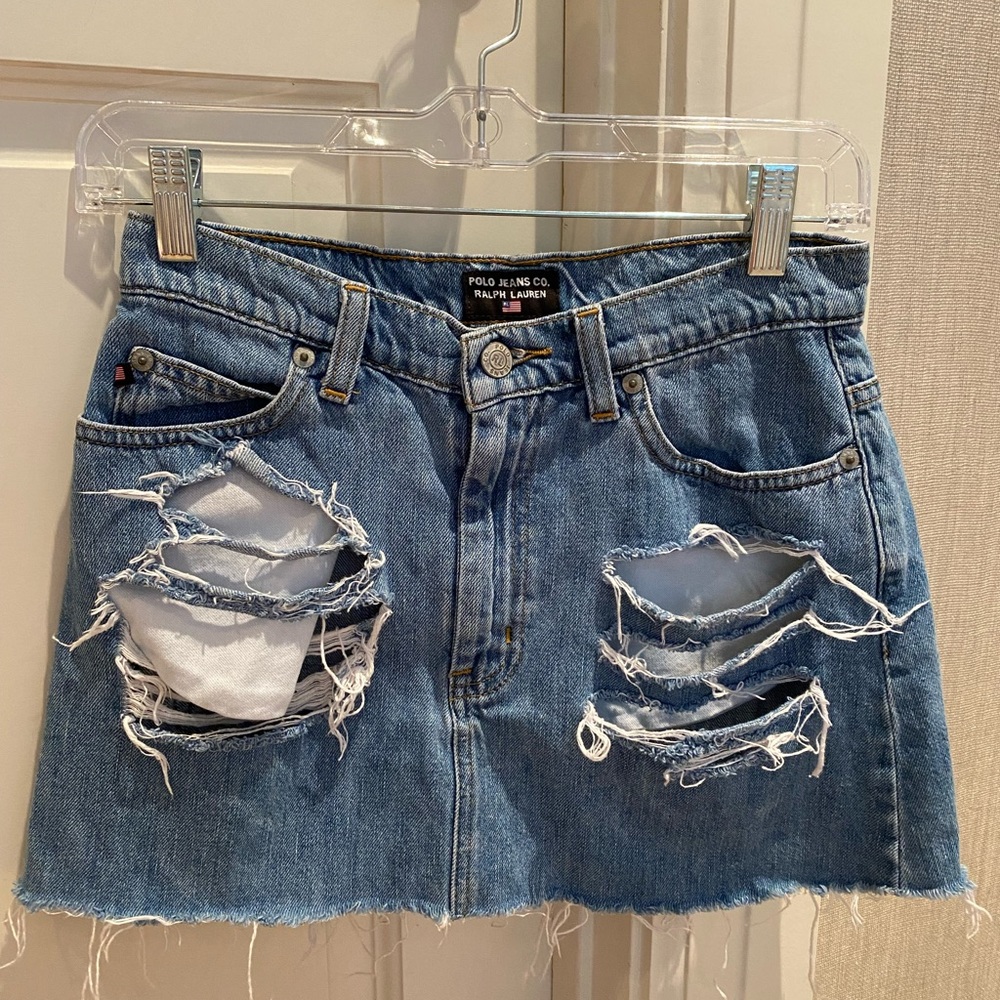 Vintage Polo Jean Skirt. XS